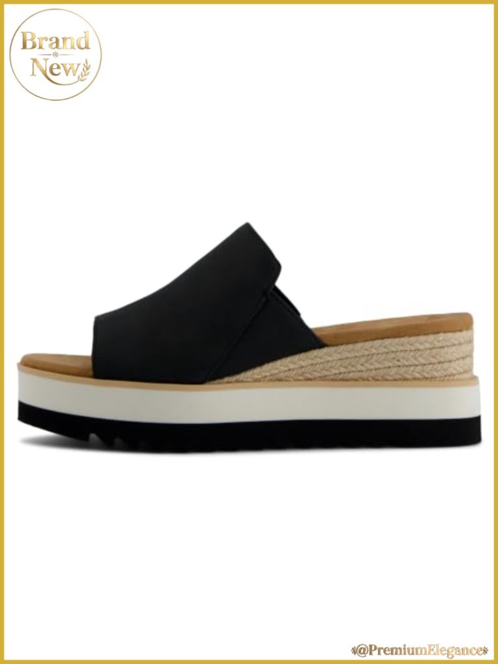 Wedge Mule Sandal Textile Rope-Wrapped Slip On Vegan Casual